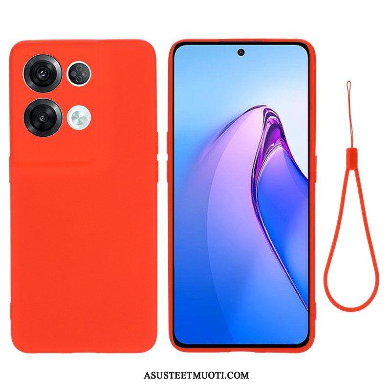 Case Oppo Reno 8 Pro Suojaketju Kuori Strappy Nestemäinen Silikoni