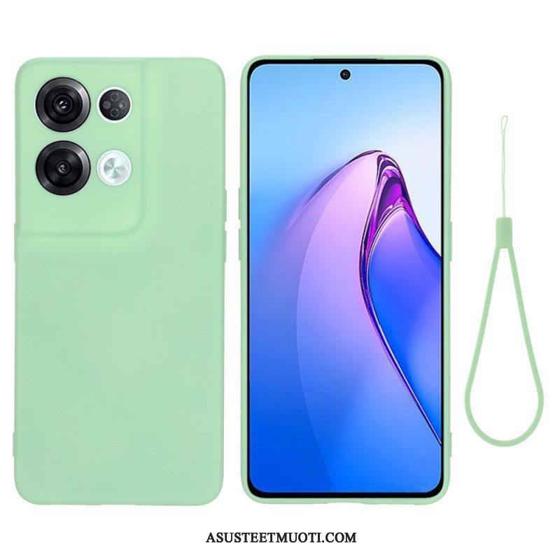 Case Oppo Reno 8 Pro Suojaketju Kuori Strappy Nestemäinen Silikoni