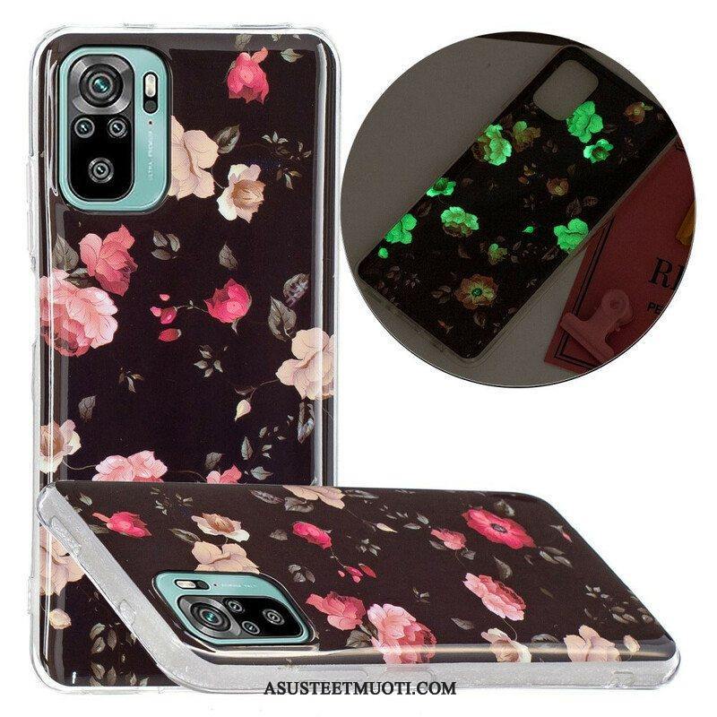 Case Poco M5s Fluoresoivat Liberty Flowers