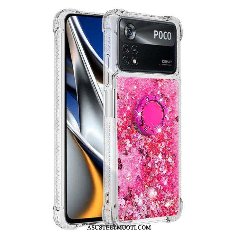 Case Poco X4 Pro 5G Paljetteja Rengastuella