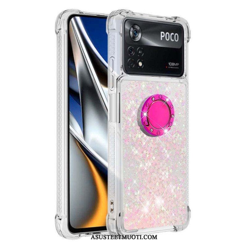 Case Poco X4 Pro 5G Paljetteja Rengastuella