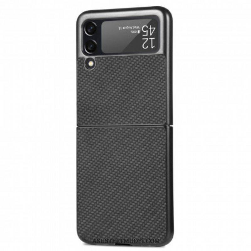 Case Samsung Galaxy Z Flip 3 5G Kotelot Flip Teksturoitu Hiilikuitu