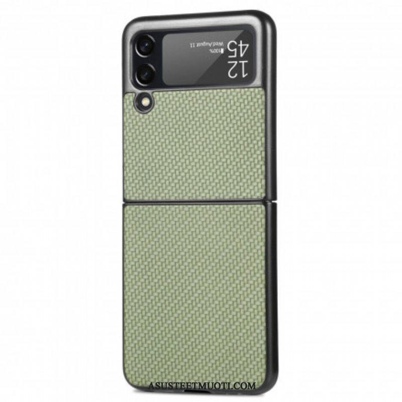 Case Samsung Galaxy Z Flip 3 5G Kotelot Flip Teksturoitu Hiilikuitu