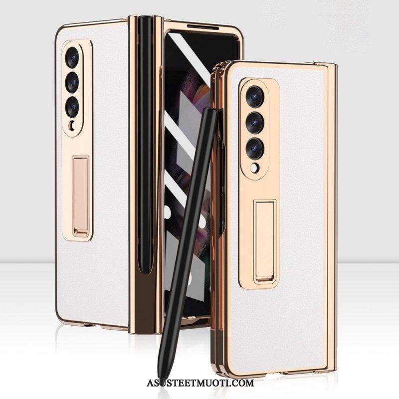 Case Samsung Galaxy Z Fold 3 5G Monitoiminen Litsi-nahka