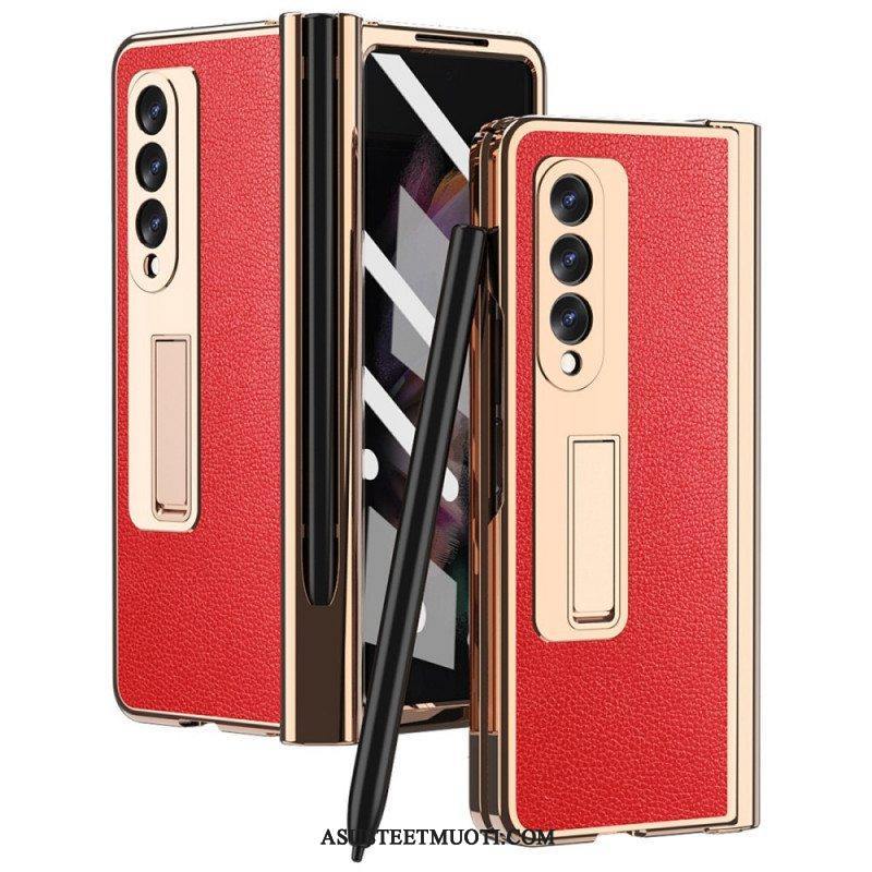 Case Samsung Galaxy Z Fold 3 5G Monitoiminen Litsi-nahka