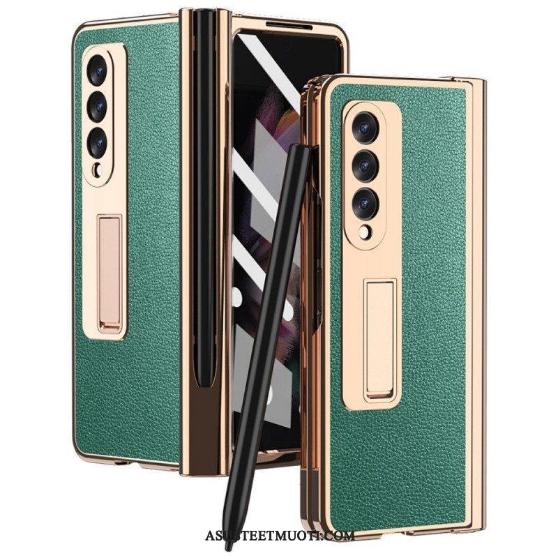 Case Samsung Galaxy Z Fold 3 5G Monitoiminen Litsi-nahka