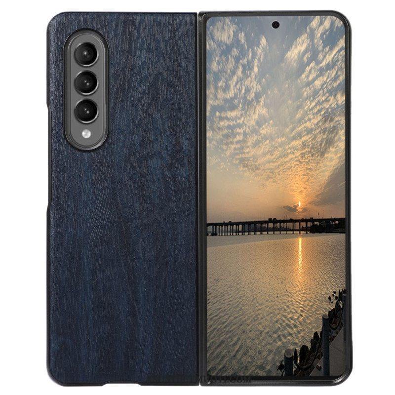 Case Samsung Galaxy Z Fold 4 Faux Leather Puun Rakenne