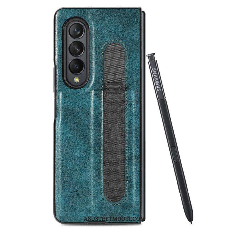 Case Samsung Galaxy Z Fold 4 Keinonahkainen Kynä