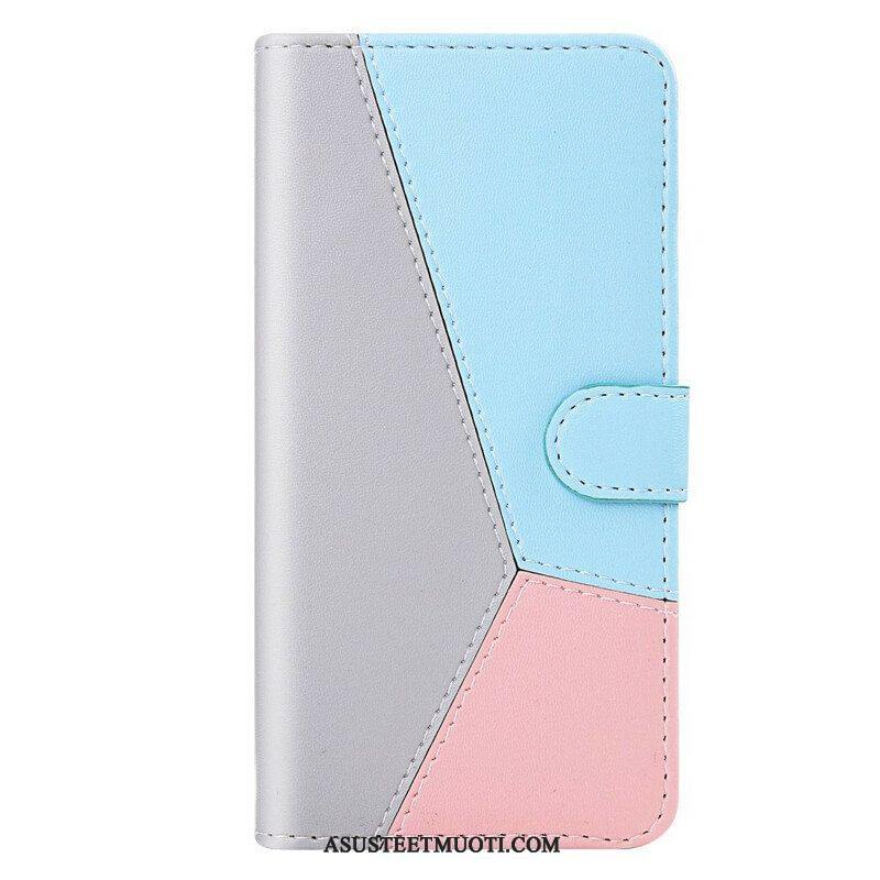 Flip Case OnePlus Nord 2 5G Kolmivärinen Nahkaefekti