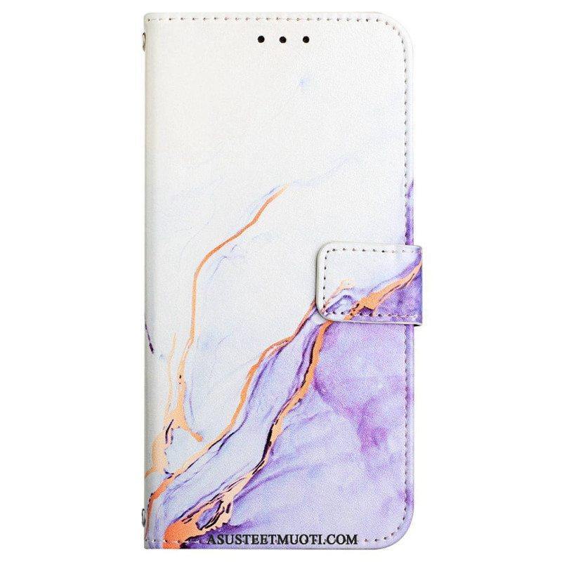 Flip Case Oppo Reno 8 Pro Suojaketju Kuori Strip Marble