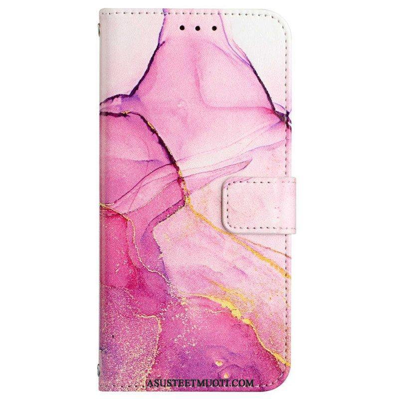 Flip Case Oppo Reno 8 Pro Suojaketju Kuori Strip Marble