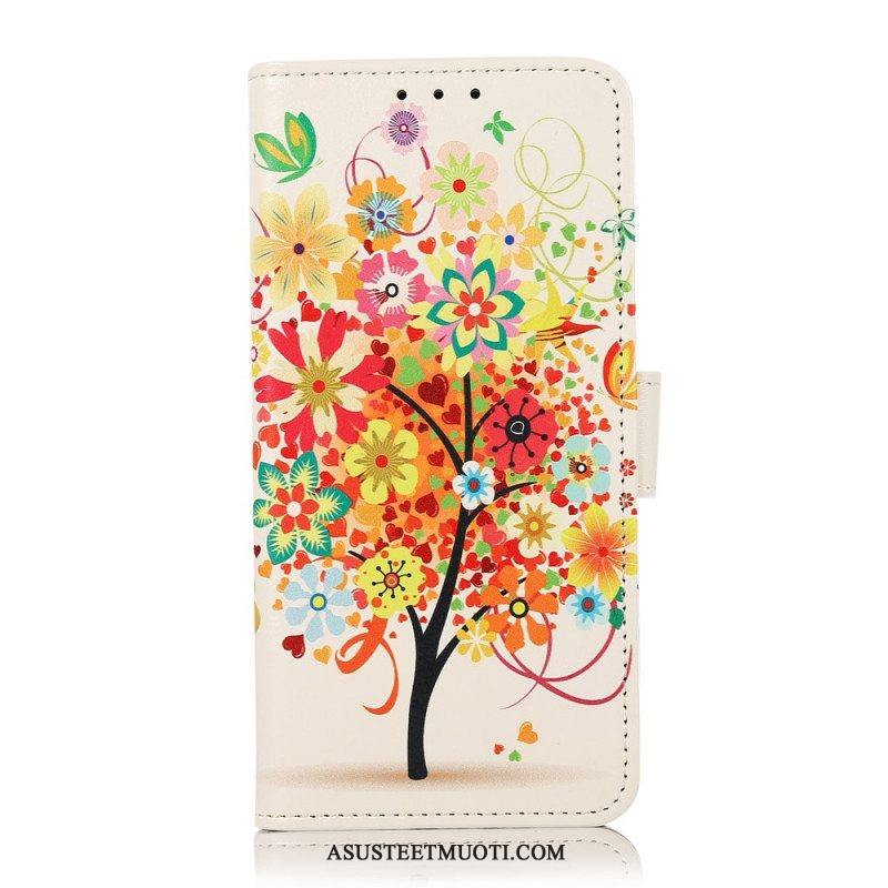 Flip Case Samsung Galaxy A13 5G / A04s Kukkiva Puu