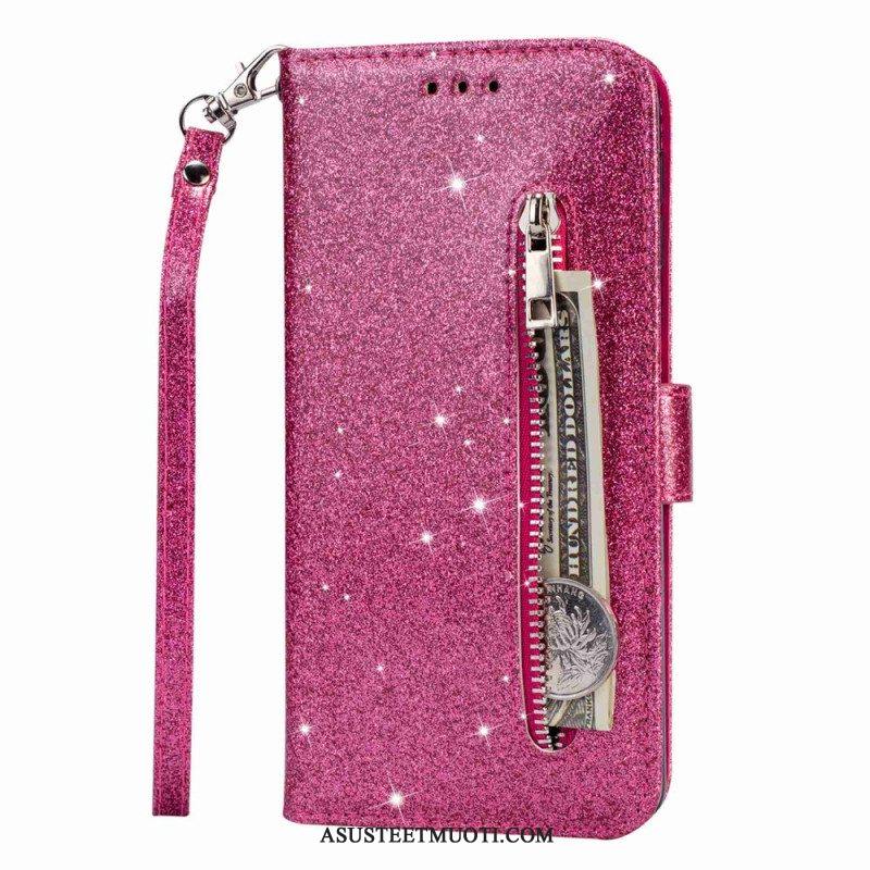 Flip Case Samsung Galaxy S23 5G Glitter Kolikkopussi