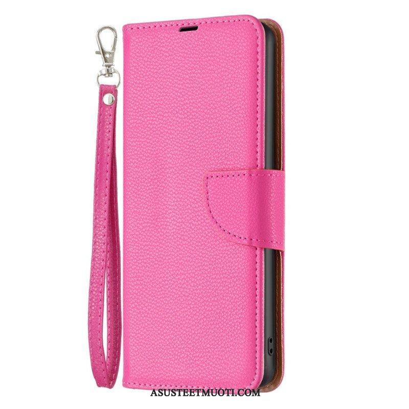 Flip Case Xiaomi 12T / 12T Pro Suojaketju Kuori Strappy Litchi Leather Style