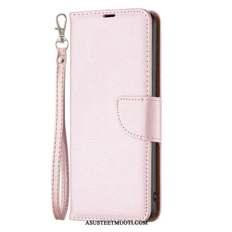 Flip Case Xiaomi 12T / 12T Pro Suojaketju Kuori Strappy Litchi Leather Style