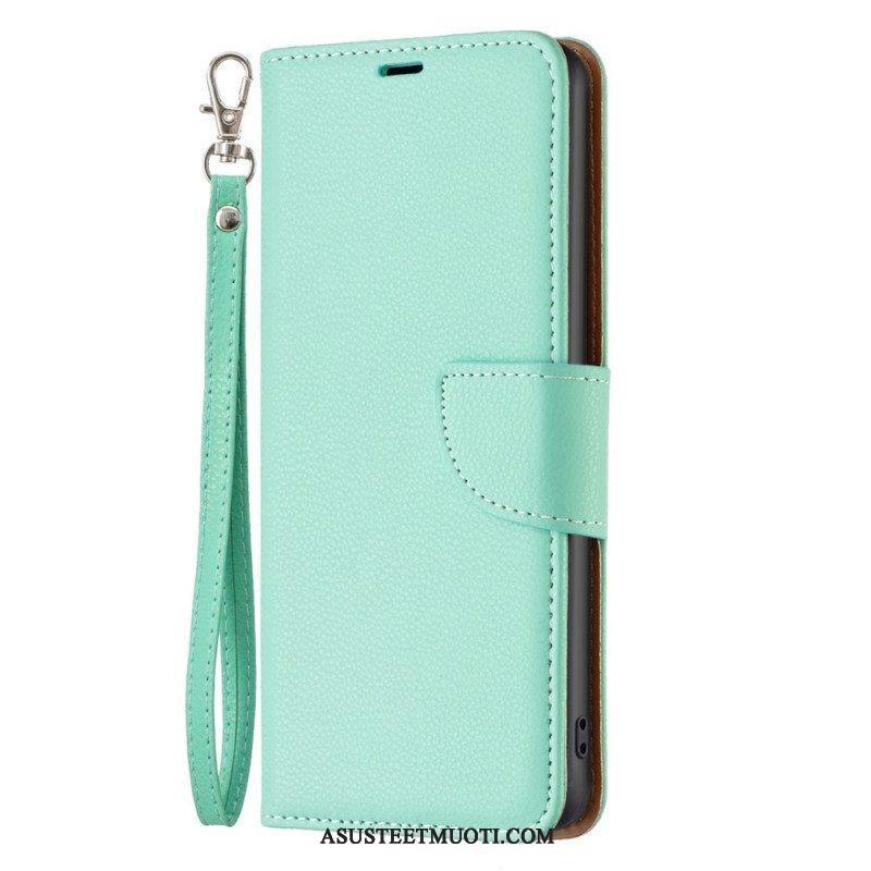 Flip Case Xiaomi 12T / 12T Pro Suojaketju Kuori Strappy Litchi Leather Style