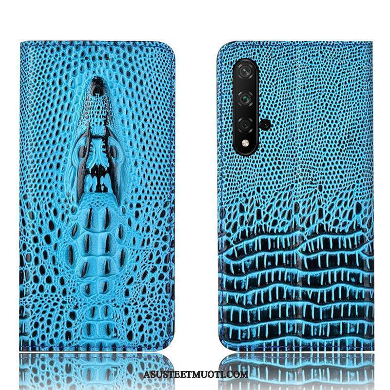 Huawei Nova 5t Kuoret Murtumaton Kotelo Aito Nahka Suojaus Krokotiili