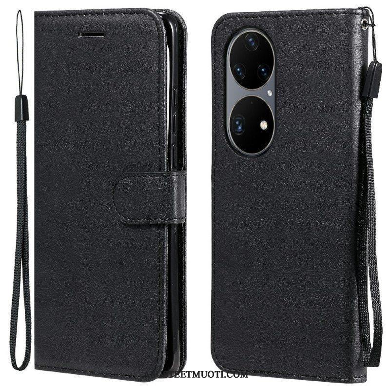 Kotelot Huawei P50 Pro Suojaketju Kuori Strappy Leather Effect