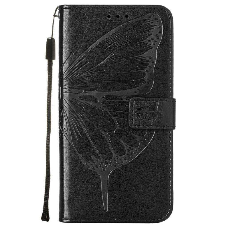 Kotelot Samsung Galaxy S23 5G Butterfly Design Kaulanauhalla