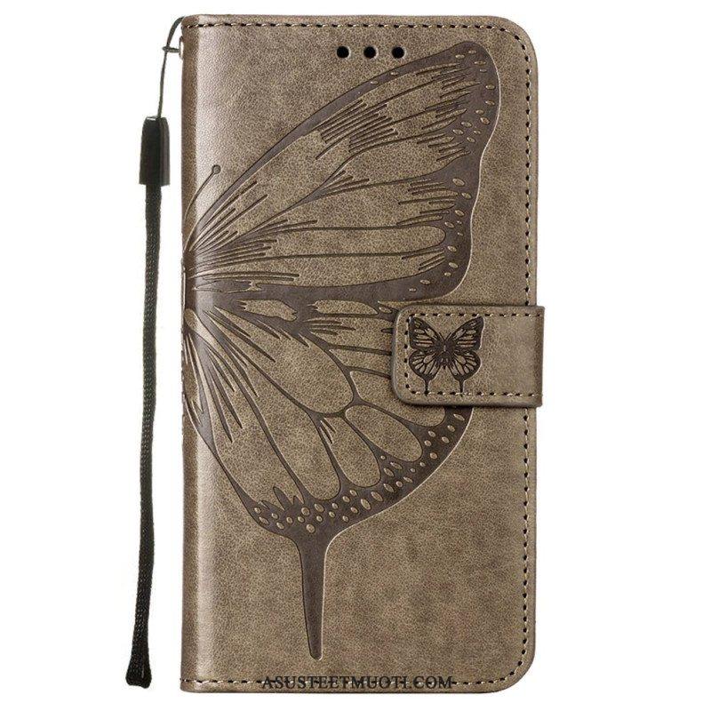 Kotelot Samsung Galaxy S23 5G Butterfly Design Kaulanauhalla