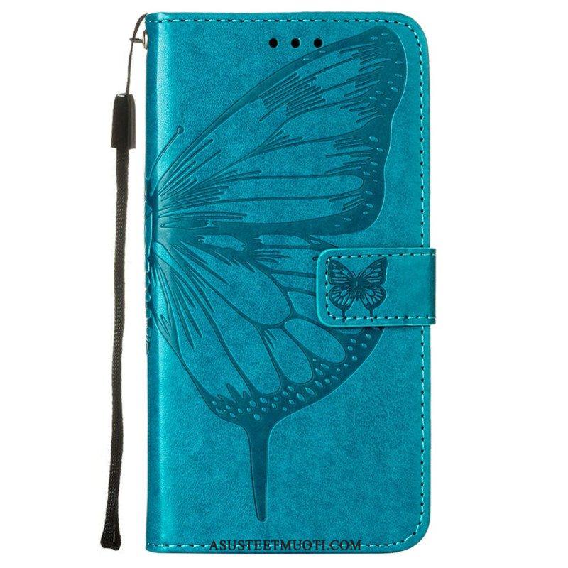 Kotelot Samsung Galaxy S23 5G Butterfly Design Kaulanauhalla