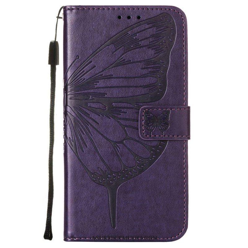 Kotelot Samsung Galaxy S23 5G Butterfly Design Kaulanauhalla