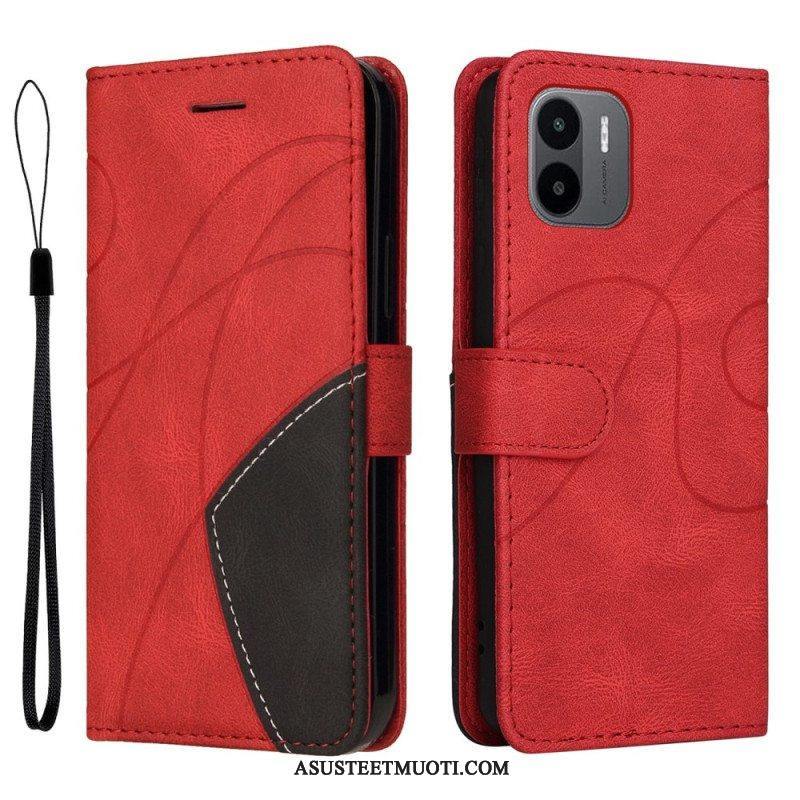 Kotelot Xiaomi Redmi A1 Kaksisävyinen Signature Faux Leather