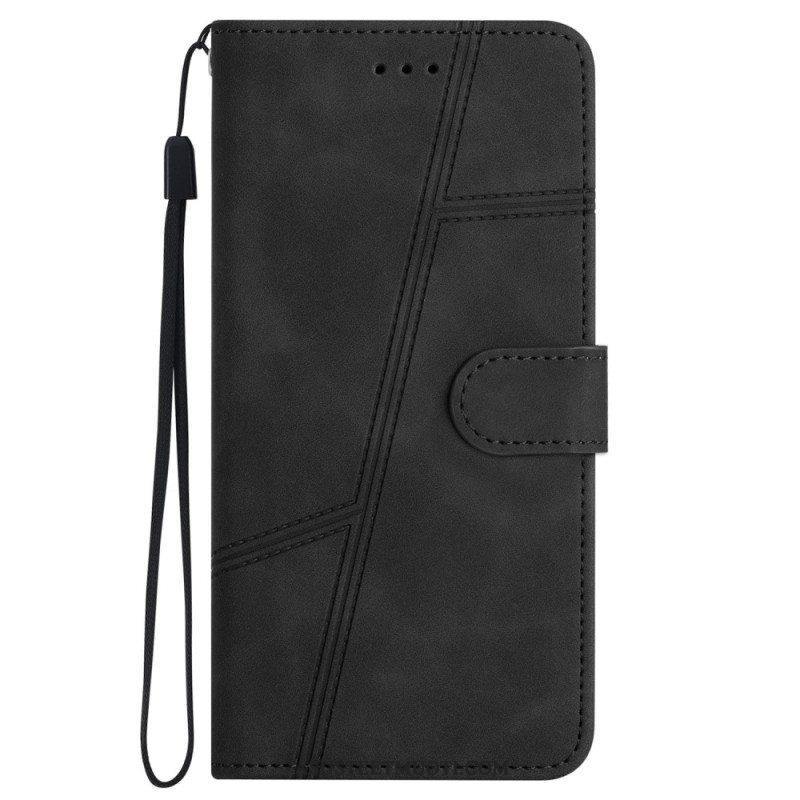 Kotelot iPhone 14 Pro Suojaketju Kuori Strappy Elegance Leather Style