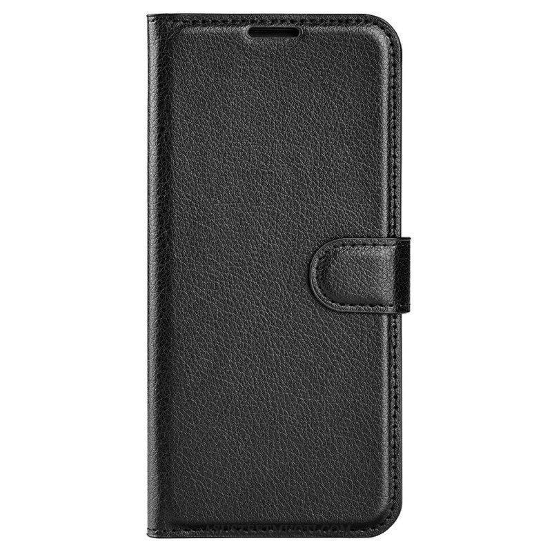 Kotelot iPhone 15 Pro Classic Litchi Faux Leather