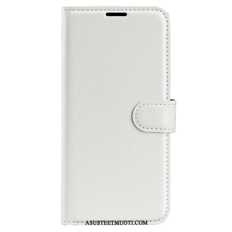 Kotelot iPhone 15 Pro Classic Litchi Faux Leather