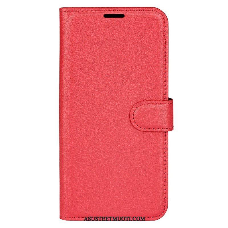 Kotelot iPhone 15 Pro Classic Litchi Faux Leather