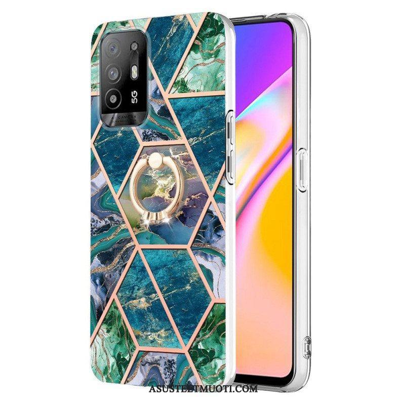 Kuori Oppo A94 5G Geometrinen Marmori Renkaalla