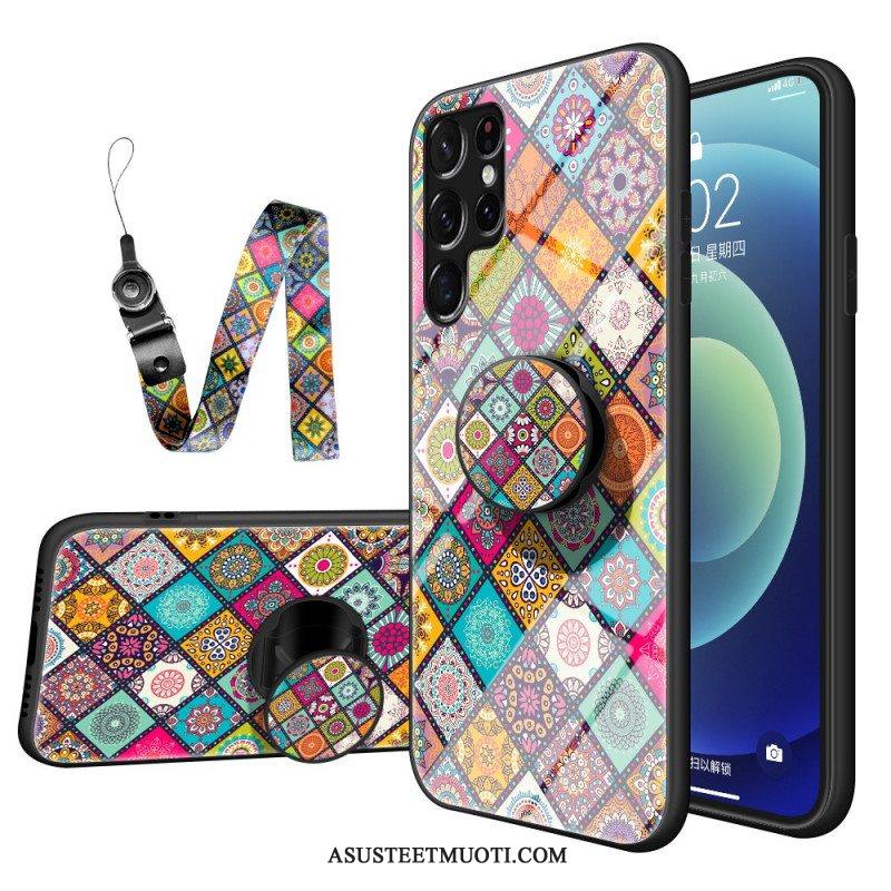 Kuori Samsung Galaxy S22 Ultra 5G Patchwork Magneettipidike