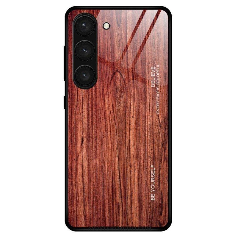 Kuori Samsung Galaxy S23 5G Wood Design Karkaistu Lasi