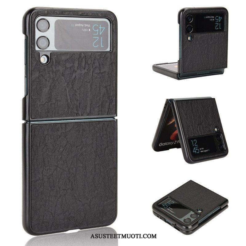 Kuori Samsung Galaxy Z Flip 4 Kotelot Flip Leather Effect Pehmeys