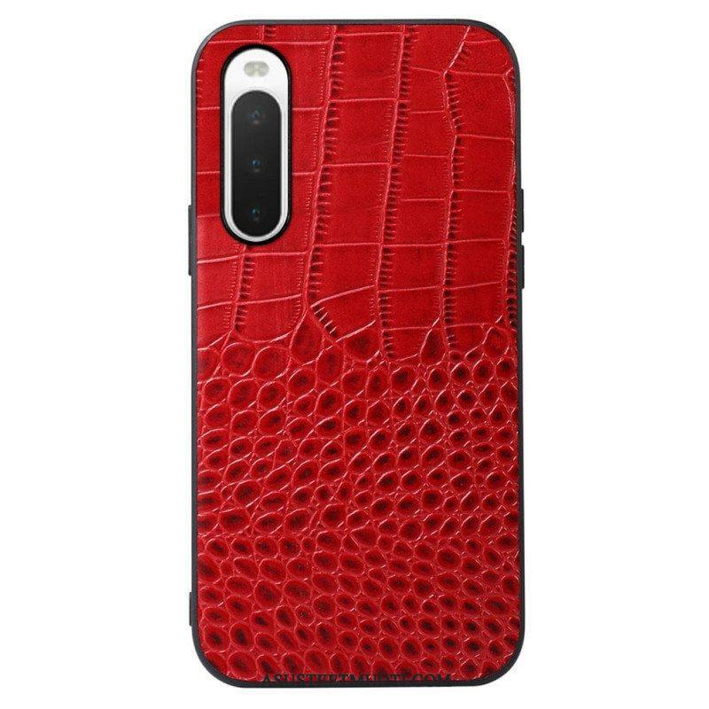 Kuori Sony Xperia 10 IV Aito Crocodile Texture -nahka