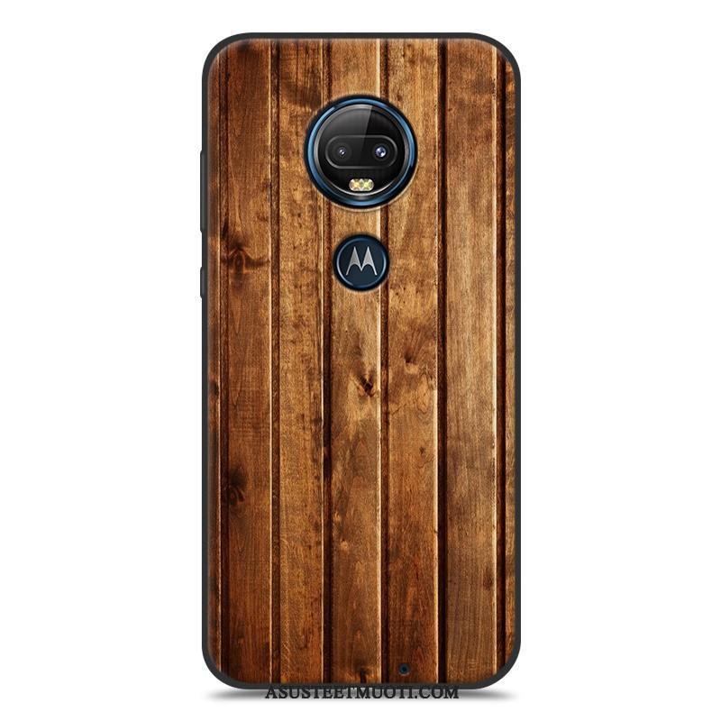 Moto G7 Plus Kuoret Musta Yksinkertainen Kotelo Suojaus Pehmeä Neste