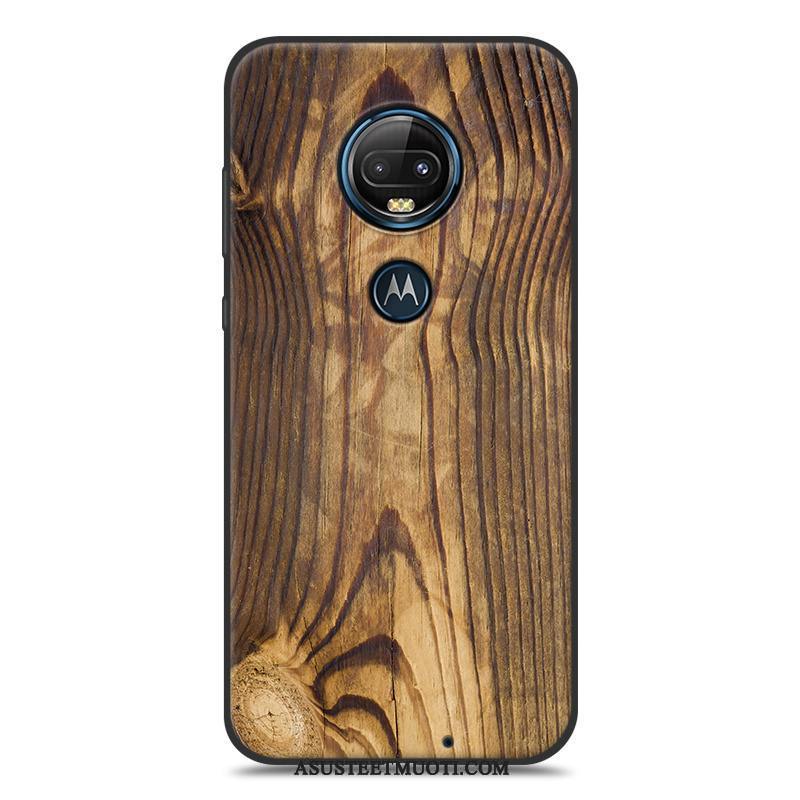 Moto G7 Plus Kuoret Musta Yksinkertainen Kotelo Suojaus Pehmeä Neste