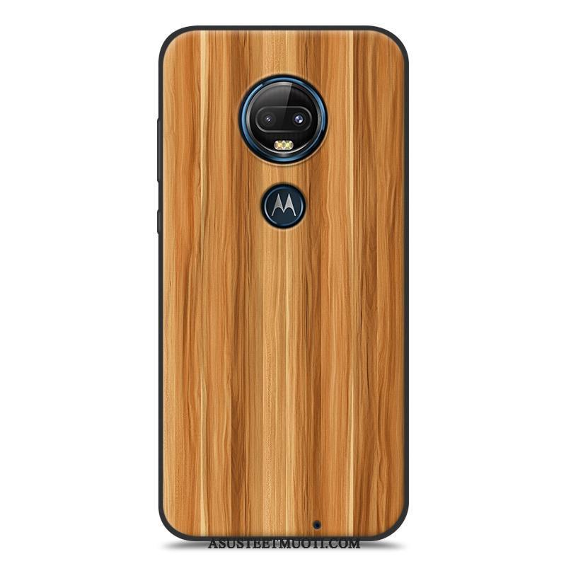 Moto G7 Plus Kuoret Musta Yksinkertainen Kotelo Suojaus Pehmeä Neste