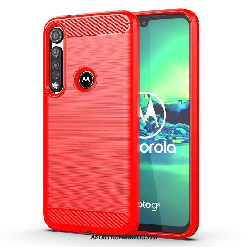 Moto G8 Plus Kuori Kuoret Harmaa Johdin Yksinkertainen Kukkakuvio Silikoni