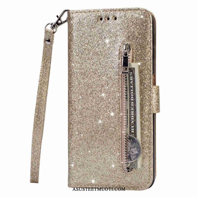 Nahkakotelo Samsung Galaxy A14 / A14 5G Sequin Glitter Style