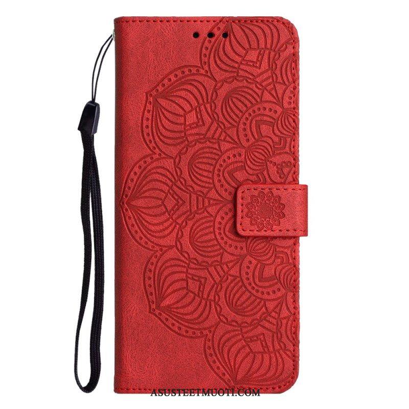 Nahkakotelo Samsung Galaxy A54 5G Suojaketju Kuori Strappy Mandala Print