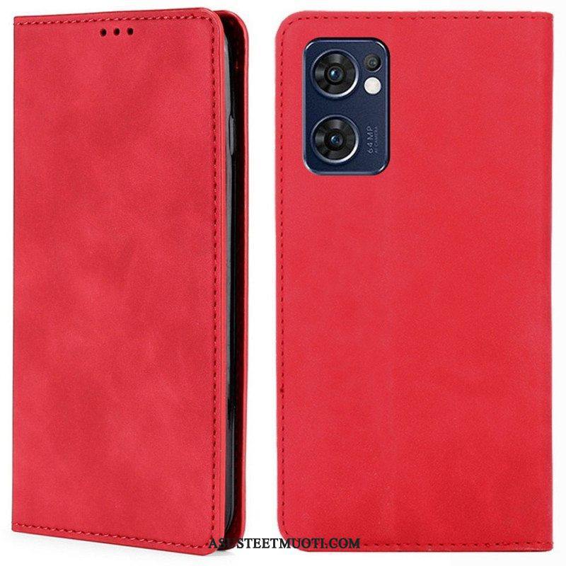 Puhelinkuoret Oppo Find X5 Lite Kotelot Flip Skin-touch Leather Effect