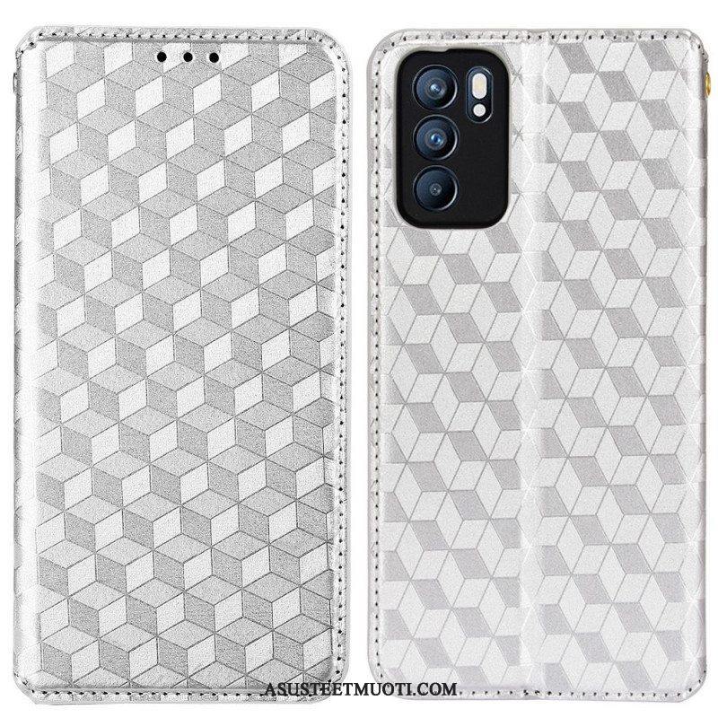 Puhelinkuoret Oppo Reno 6 5G Kotelot Flip 3d Diamond Leather Effect