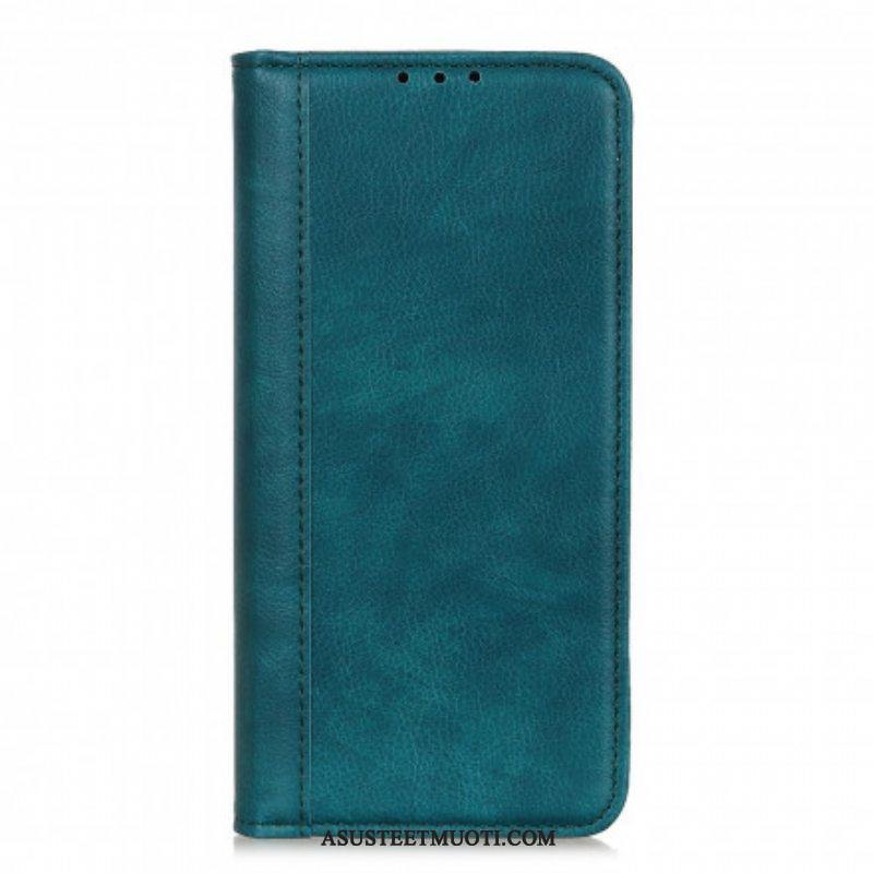 Puhelinkuoret Poco M3 Pro 5G Kotelot Flip Litchi Split Leather -versio