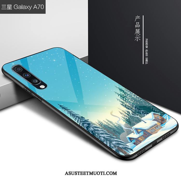 Samsung Galaxy A70 Kuoret Sininen Persoonallisuus Lasi Kuori Puhelimen