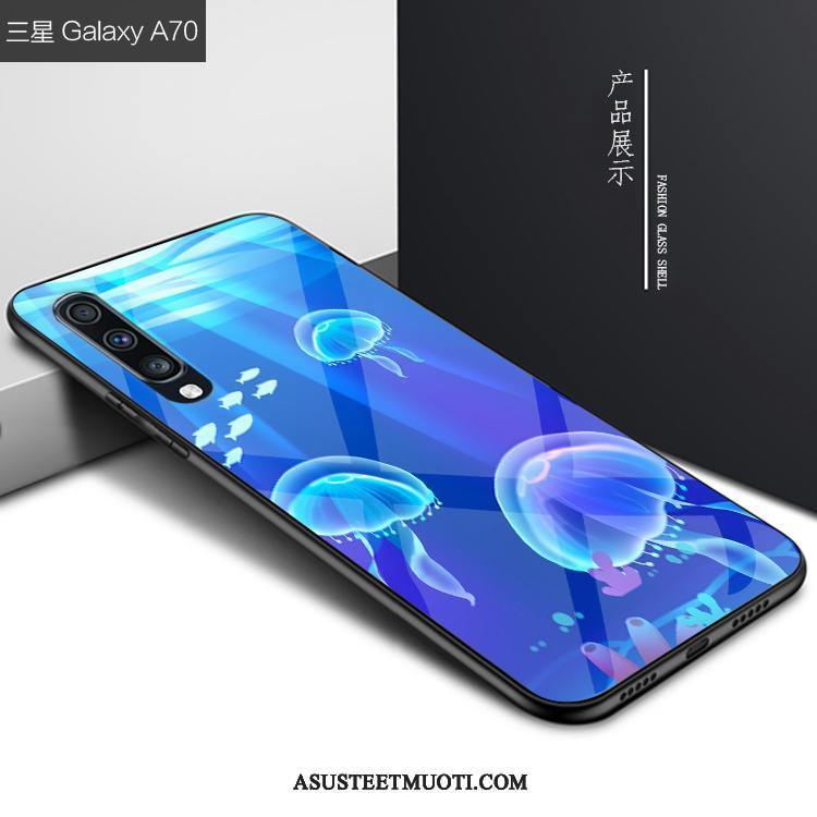 Samsung Galaxy A70 Kuoret Sininen Persoonallisuus Lasi Kuori Puhelimen