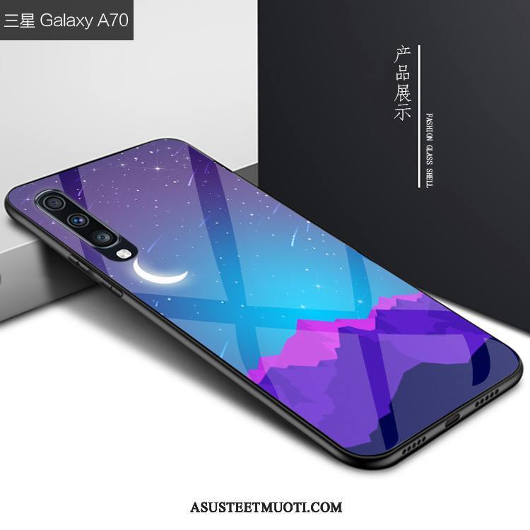 Samsung Galaxy A70 Kuoret Sininen Persoonallisuus Lasi Kuori Puhelimen