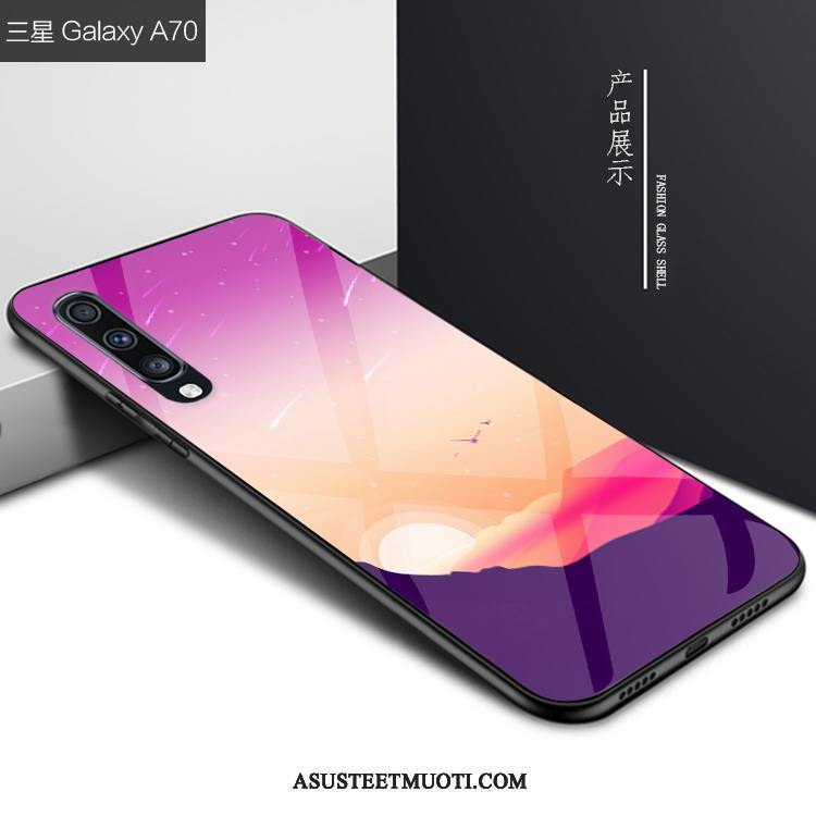 Samsung Galaxy A70 Kuoret Sininen Persoonallisuus Lasi Kuori Puhelimen