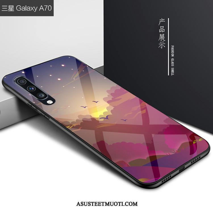 Samsung Galaxy A70 Kuoret Sininen Persoonallisuus Lasi Kuori Puhelimen